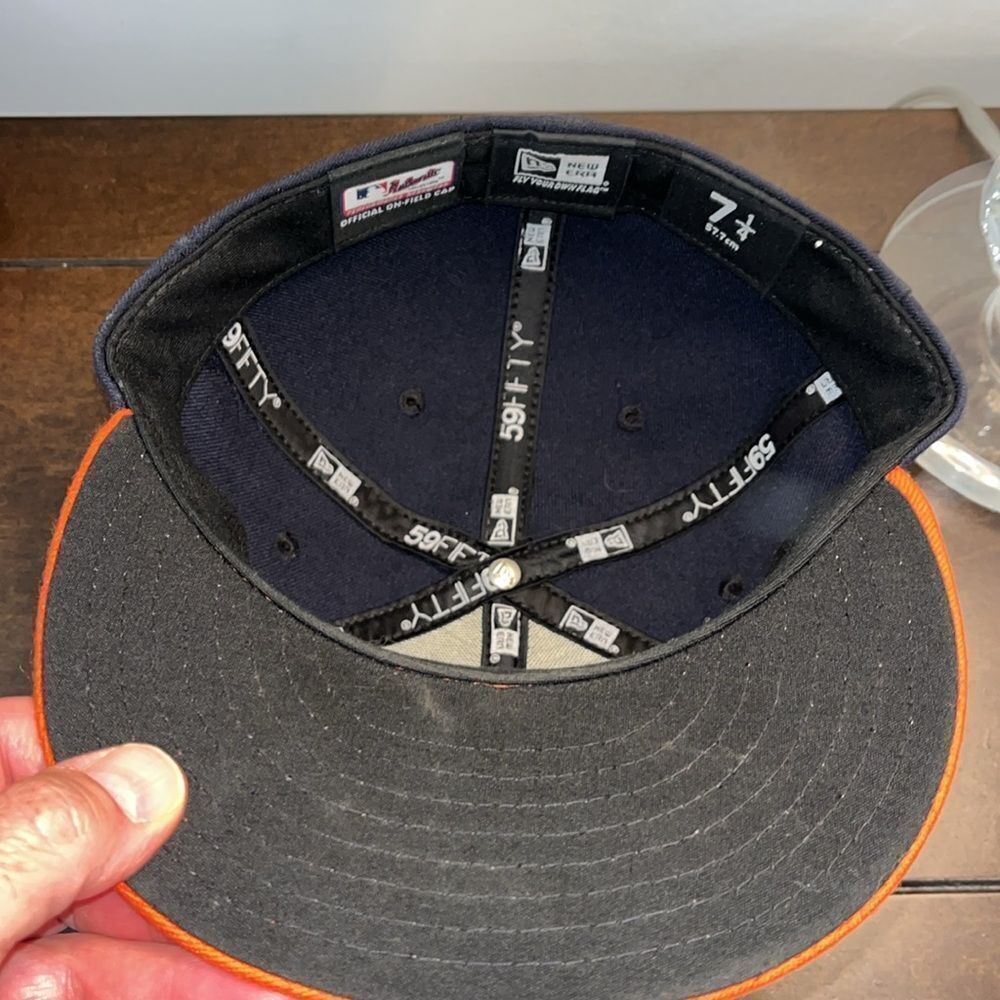 Made in USA Houston Astros MLB fitted baseball cap hat 7 1/4 Polyester Authentic - Picture 3 of 3